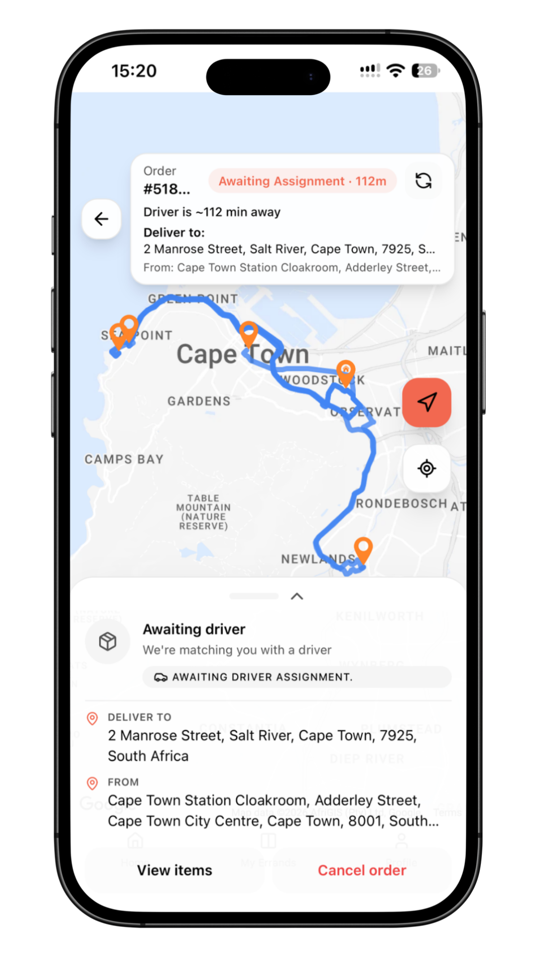 Multi-stop trip tracking in the Get Sorted app